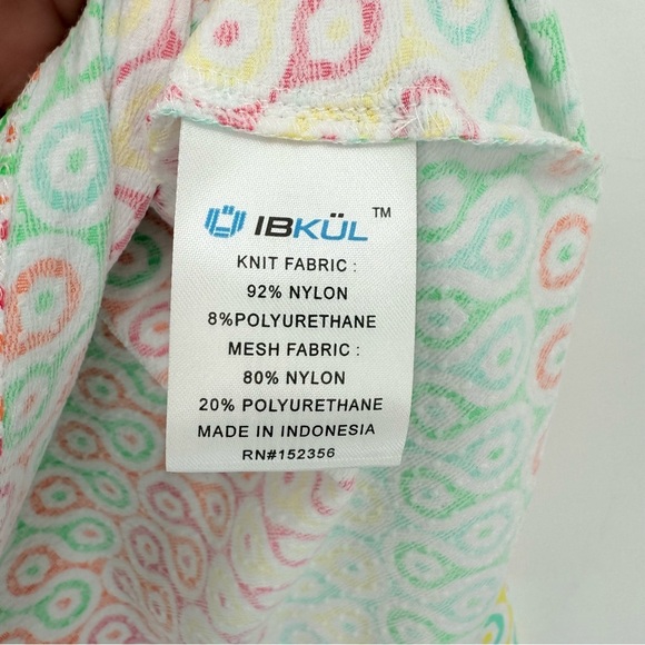 IBKUL Mesh Stretch Collared Quarter Zip Long Sleeve Golf Top in Retro Print XL - Picture 4 of 8